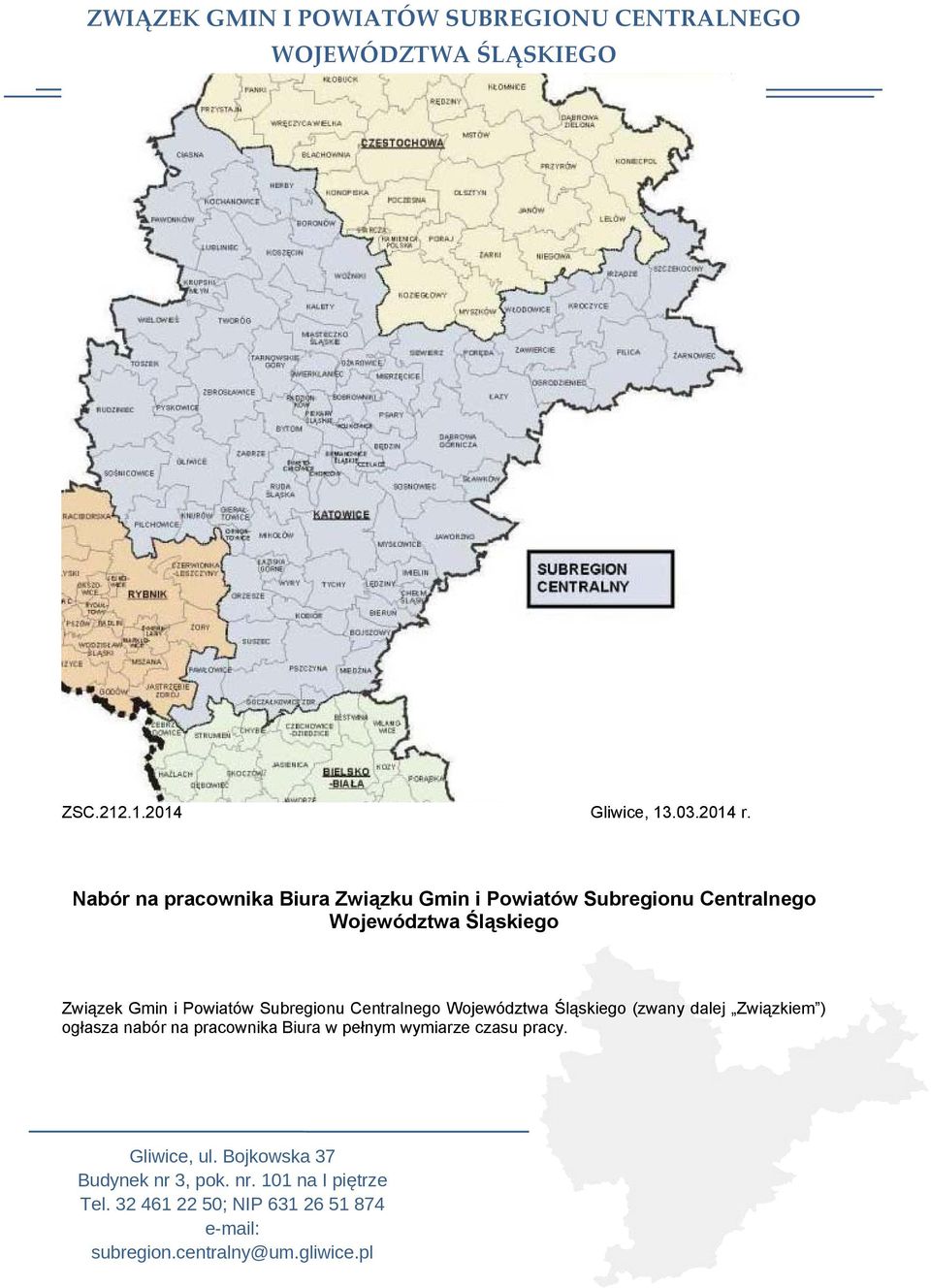 Województwa Śląskiego Związek Gmin i Powiatów Subregionu Centralnego