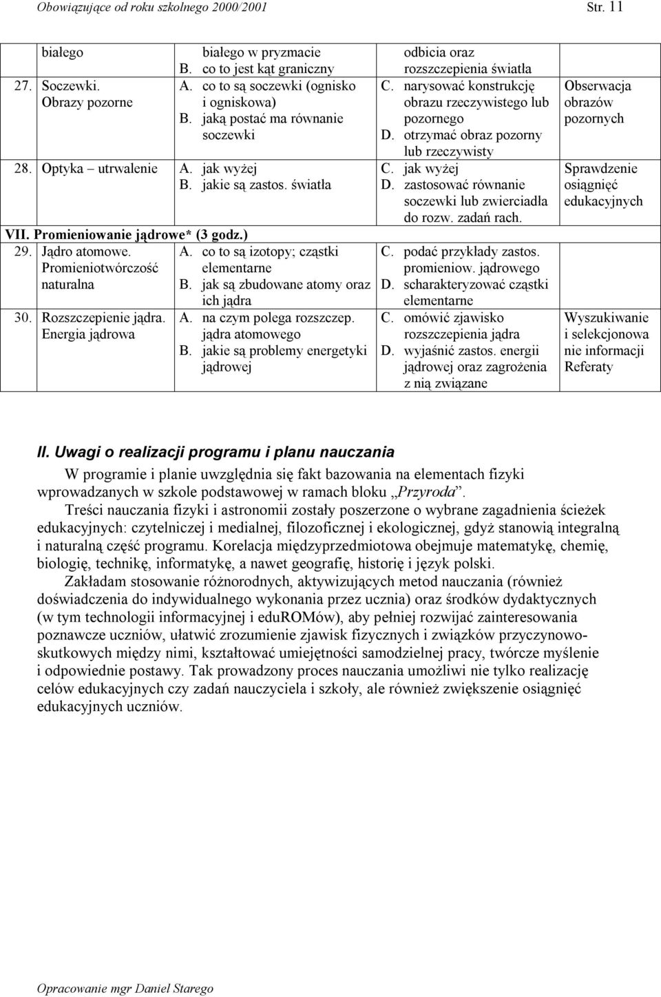 Energia jądrowa A. co to są izotopy; cząstki elementarne B. jak są zbudowane atomy oraz ich jądra A. na czym polega rozszczep. jądra atomowego B.