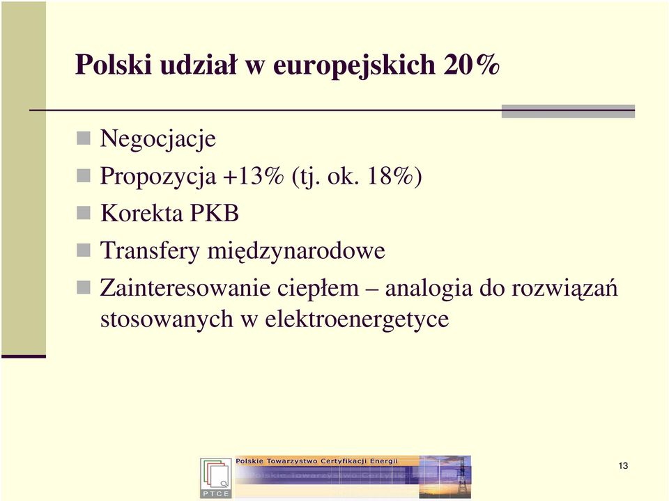 18%) Korekta PKB Transfery międzynarodowe