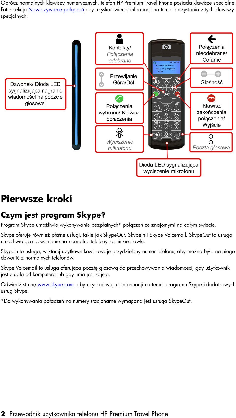 Program Skype umożliwia wykonywanie bezpłatnych* połączeń ze znajomymi na całym świecie. Skype oferuje również płatne usługi, takie jak SkypeOut, SkypeIn i Skype Voicemail.