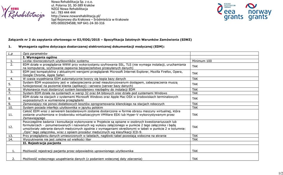 EDM działa w przeglądarce WWW przy wykorzystaniu szyfrowania SSL, TLS (nie wymaga instalacji, uruchamiania na komputerze, szyfrowanie zapewnia bezpieczeństwo przesyłanych danych) 3.