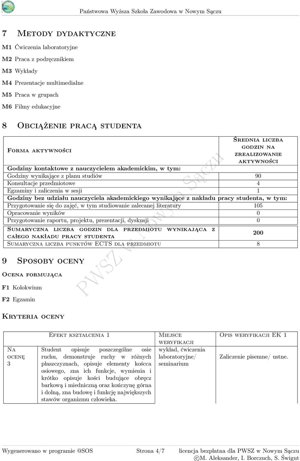 wynikające z planu studiów 90 Konsultacje przedmiotowe Egzaminy i zaliczenia w sesji 1 Godziny bez udzia lu nauczyciela akademickiego wynikające z nak ladu pracy studenta, w tym: Przygotowanie się do