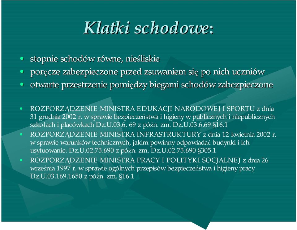 zm. Dz.U.03.6.69 16.1 ROZPORZĄDZENIE MINISTRA INFRASTRUKTURY z dnia 12 kwietnia 2002 r. w sprawie warunków technicznych, jakim powinny odpowiadać budynki i ich usytuowanie. Dz.U.02.75.