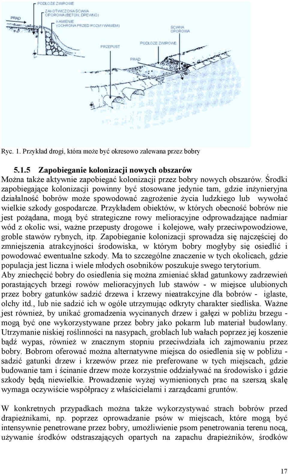 Przykładem obiektów, w których obecność bobrów nie jest pożądana, mogą być strategiczne rowy melioracyjne odprowadzające nadmiar wód z okolic wsi, ważne przepusty drogowe i kolejowe, wały