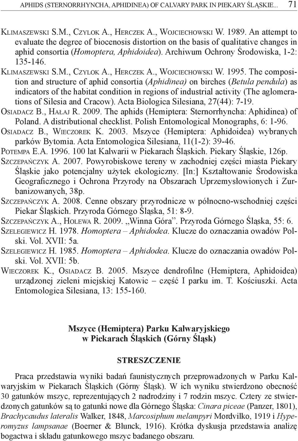 , Czylok A., Herczek A., Wojciechowski W. 1995.