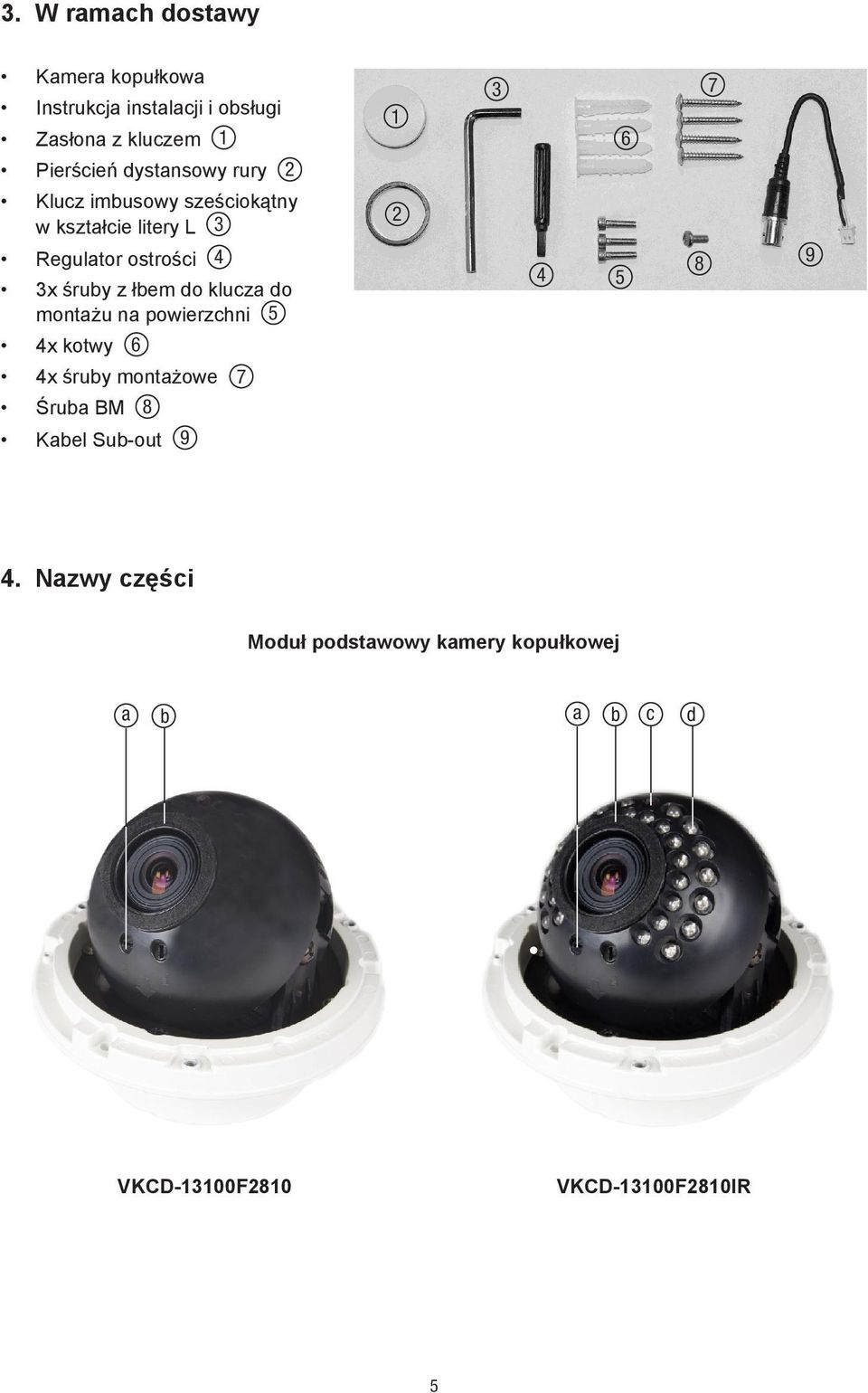 śruby z łbem do klucza do montażu na powierzchni 5 4x kotwy 6 2 4 5 8 9 4x śruby montażowe 7 Śruba BM 8