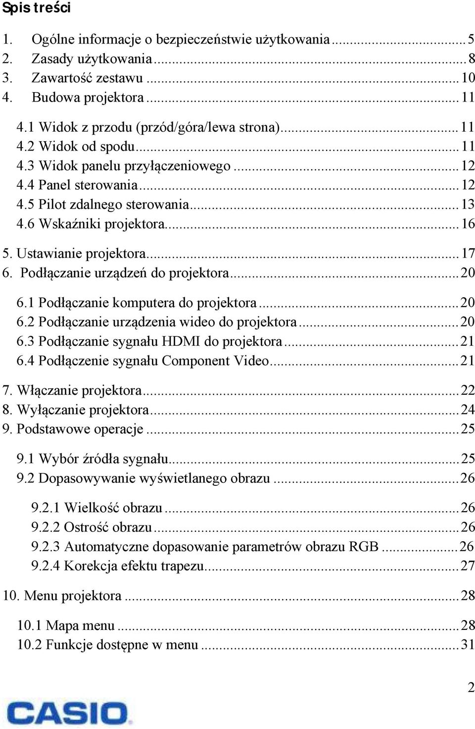 Podłączanie urządzeń do projektora... 20 6.1 Podłączanie komputera do projektora... 20 6.2 Podłączanie urządzenia wideo do projektora... 20 6.3 Podłączanie sygnału HDMI do projektora... 21 6.