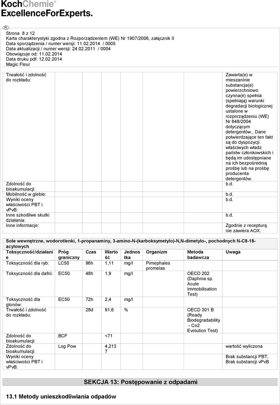 , Dane potwierdzające ten fakt są do dyspozycji właściwych władz państw członkowskich i będą im udostępniane na ich bezpośrednią prośbę lub na prośbę producenta detergentów.