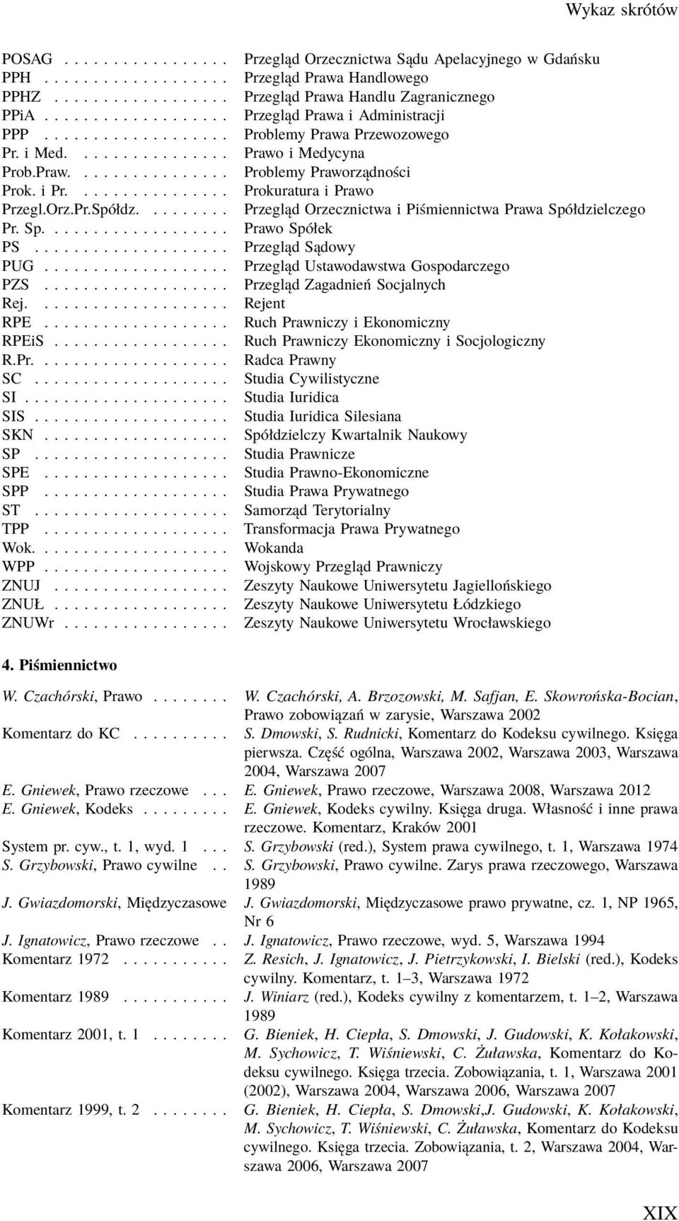 i Pr................ Prokuratura i Prawo Przegl.Orz.Pr.Spółdz......... Przegląd Orzecznictwa i Piśmiennictwa Prawa Spółdzielczego Pr. Sp................... Prawo Spółek PS.................... Przegląd Sądowy PUG.