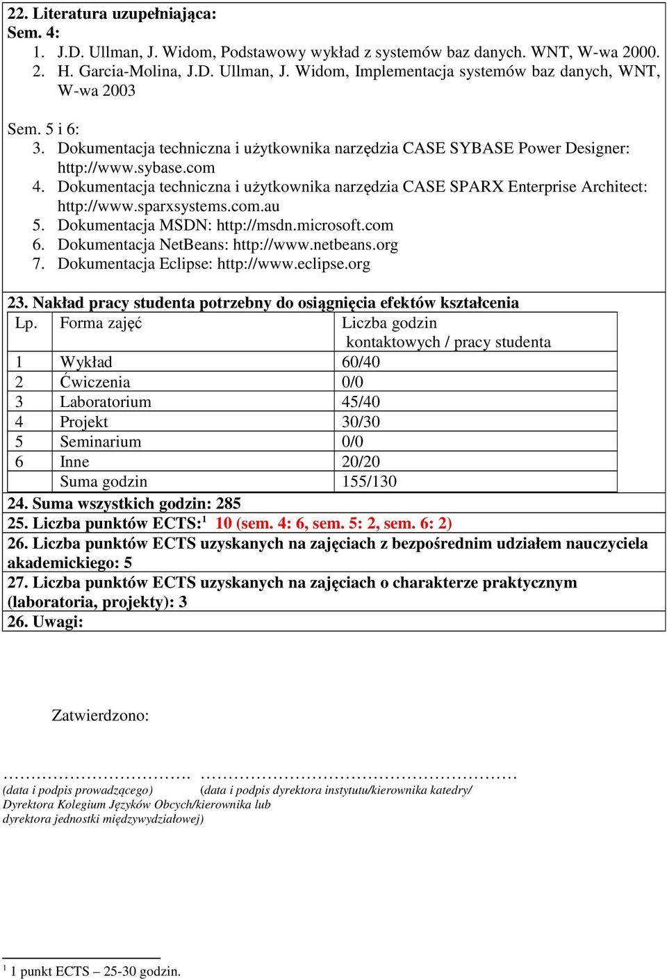 Dokumentacja techniczna i użytkownika narzędzia CASE SPARX Enterprise Architect: http://www.sparxsystems.com.au 5. Dokumentacja MSDN: http://msdn.microsoft.com 6. Dokumentacja NetBeans: http://www.