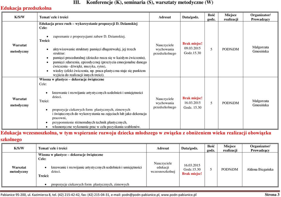 aktywizowanie struktury pamięci długotrwałej, jej trzech struktur: pamięci proceduralnej (dziecko rusza się w każdym ćwiczeniu), pamięci zdarzenia, epizodycznej (przeżycia emocjonalne danego