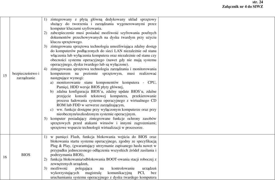 3) zintegrowana sprzętowa technologia umoŝliwiająca zdalny dostęp do komputerów podłączonych do sieci LAN niezaleŝnie od stanu włączenia lub wyłączenia komputera oraz niezaleŝnie od stanu czy