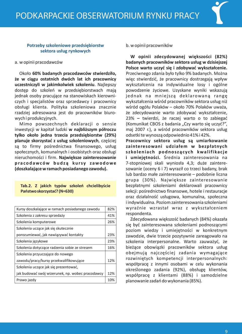 Najlepszy dostêp do szkoleñ w przedsiêbiorstwach maj¹ jednak osoby pracuj¹ce na stanowiskach kierowniczych i specjalistów oraz sprzedawcy i pracownicy obs³ugi klienta.