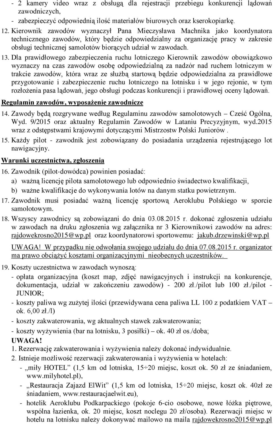 udział w zawodach. 13.