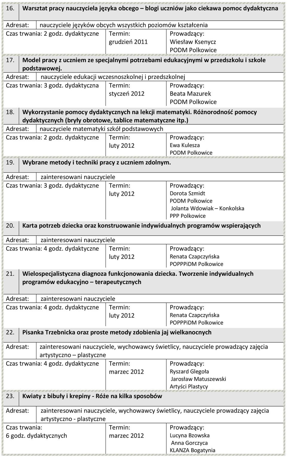 dydaktyczna styczeń 2012 18. Wykorzystanie pomocy dydaktycznych na lekcji matematyki. Różnorodność pomocy dydaktycznych (bryły obrotowe, tablice matematyczne itp.