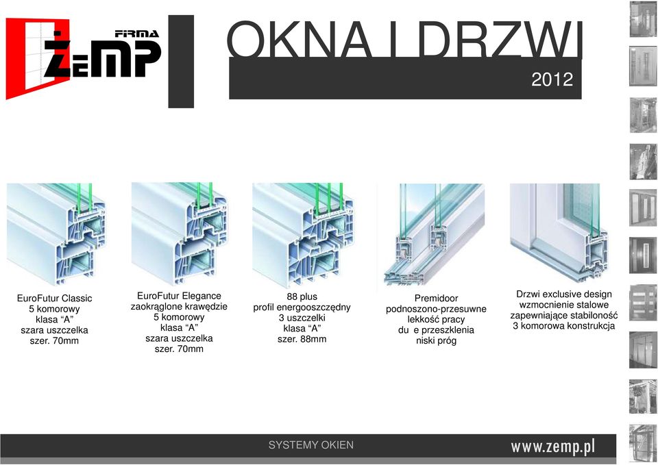 70mm 88 plus profil energooszczędny 3 uszczelki klasa A szer.