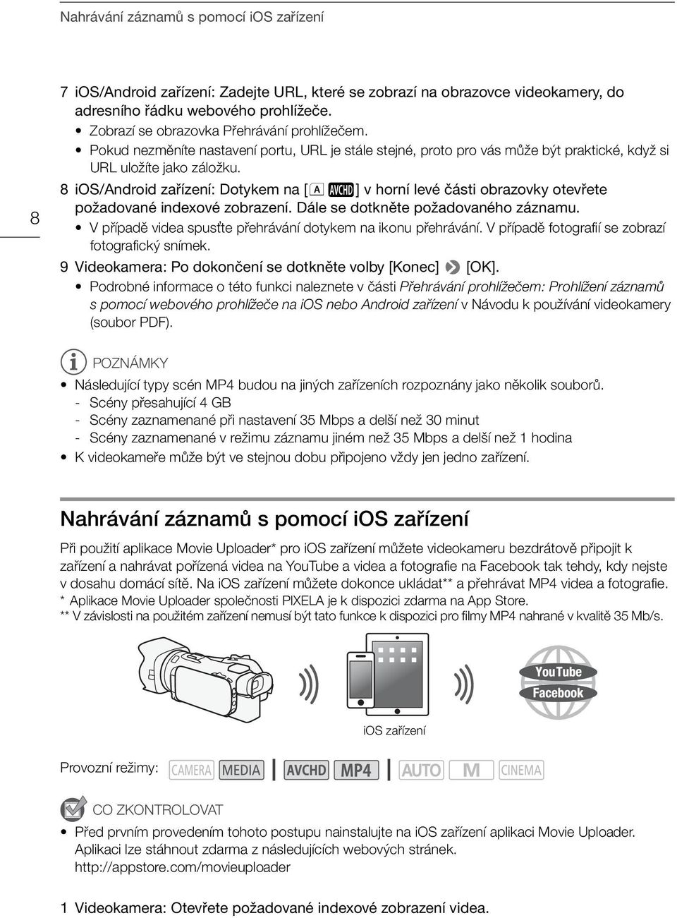 8 ios/android zařízení: Dotykem na [6 ] v horní levé části obrazovky otevřete požadované indexové zobrazení. Dále se dotkněte požadovaného záznamu.