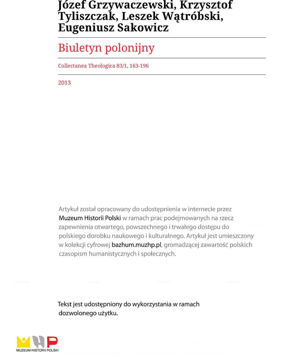 Eugeniusz Sakowicz Biuletyn