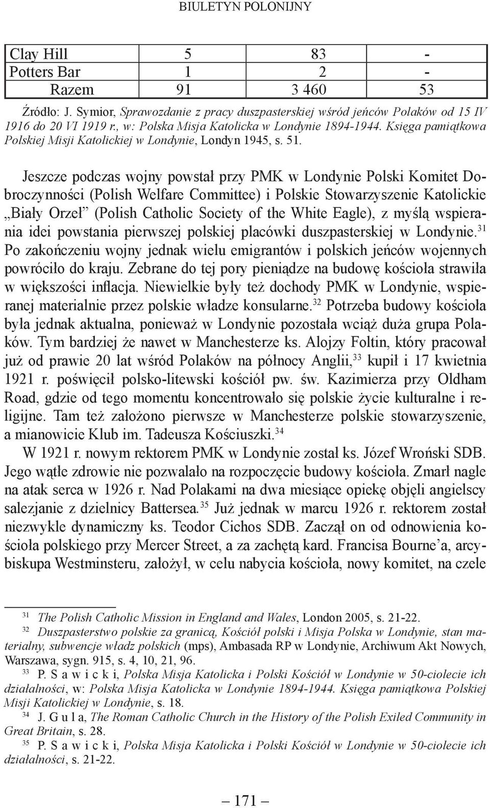 Jeszcze podczas wojny powstał przy PMK w Londynie Polski Komitet Dobroczynności (Polish Welfare Committee) i Polskie Stowarzyszenie Katolickie Biały Orzeł (Polish Catholic Society of the White