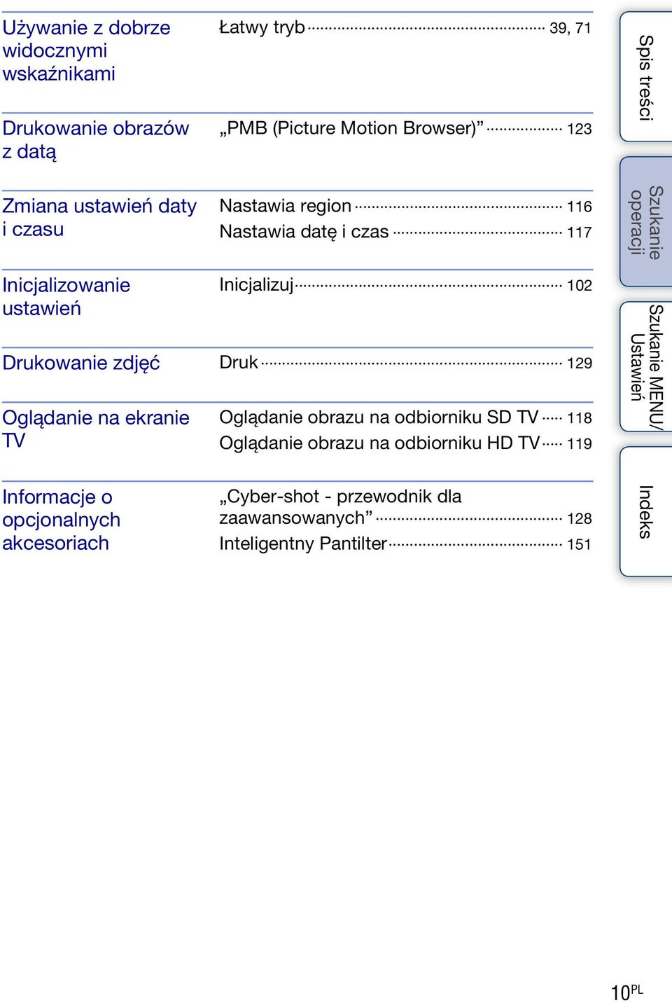 Drukowanie zdjęć Druk 129 Oglądanie na ekranie TV Oglądanie obrazu na odbiorniku SD TV 118 Oglądanie obrazu na odbiorniku