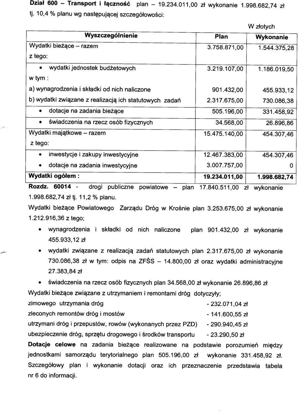 933, 12 b) wydatki związane z realizacją ich statutowych zadań 2.317.675,00 730.086,38 dotacje na zadania bieżące 505.196,00 331.458,92 świadczenia na rzecz osób fizycznych 34.568,00 26.