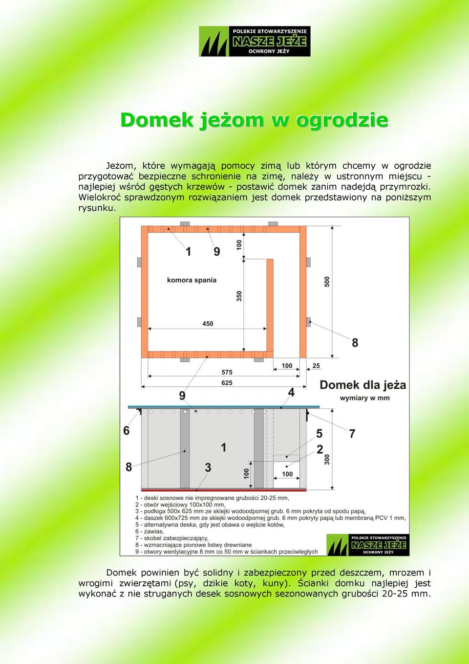 Wielokroć sprawdzonym rozwiązaniem jest domek przedstawiony na poniższym rysunku.