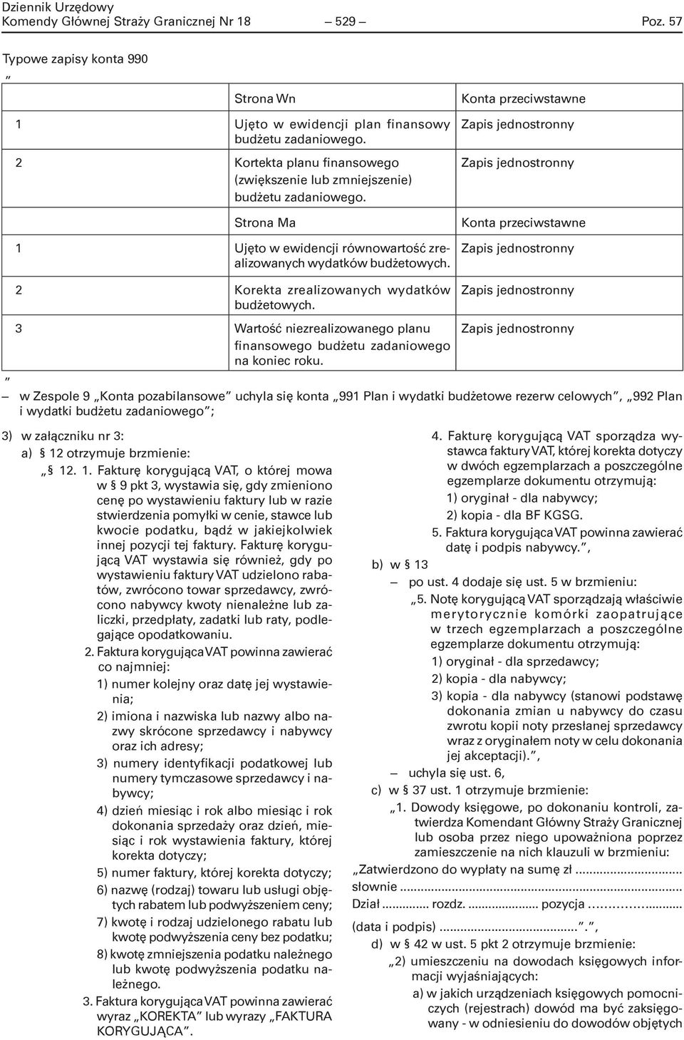 2 Korekta zrealizowanych wydatków budżetowych. Konta przeciwstawne Konta przeciwstawne 3 Wartość niezrealizowanego planu finansowego budżetu zadaniowego na koniec roku.