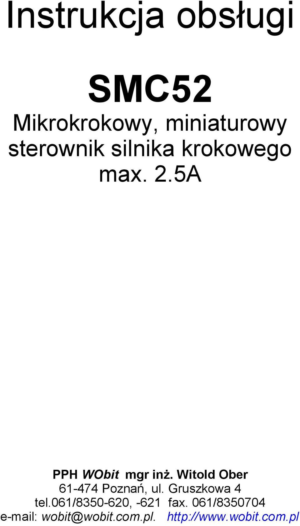 5A PPH WObit mgr inż. Witold Ober 61-474 Poznań, ul.