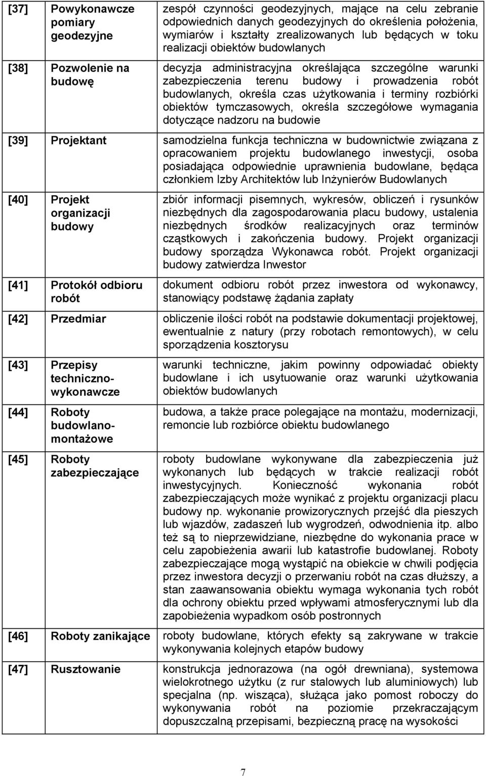 użytkowania i terminy rozbiórki obiektów tymczasowych, określa szczegółowe wymagania dotyczące nadzoru na budowie [39] Projektant samodzielna funkcja techniczna w budownictwie związana z opracowaniem