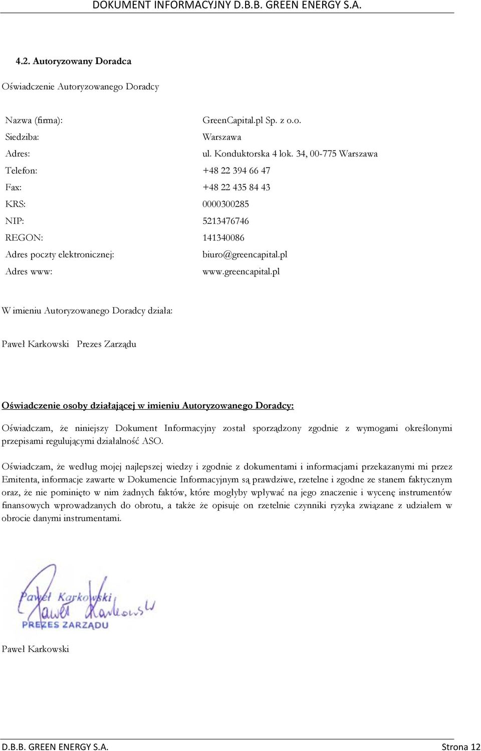 pl Adres www: www.greencapital.