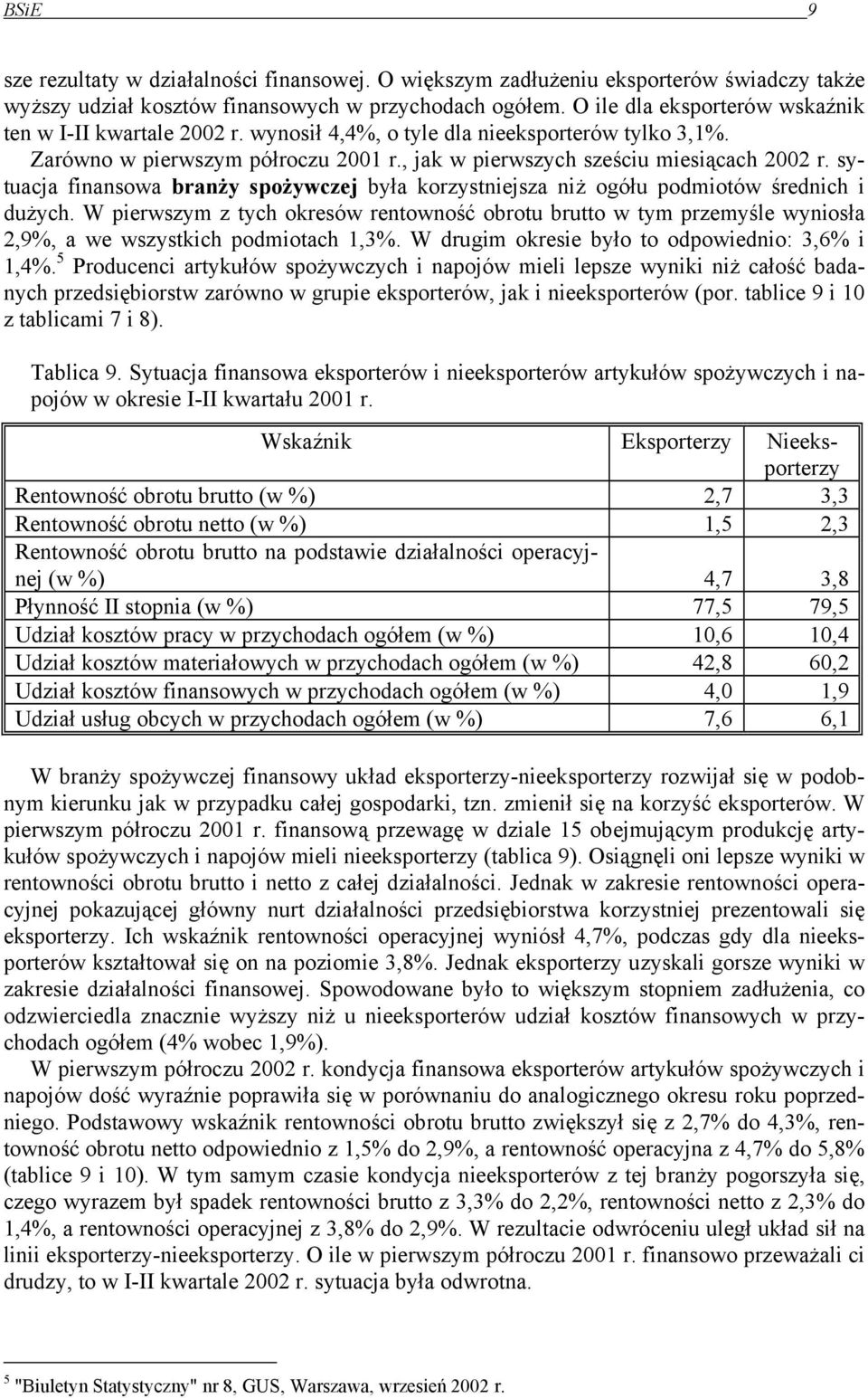 sytuacja finansowa branży spożywczej była korzystniejsza niż ogółu podmiotów średnich i dużych.