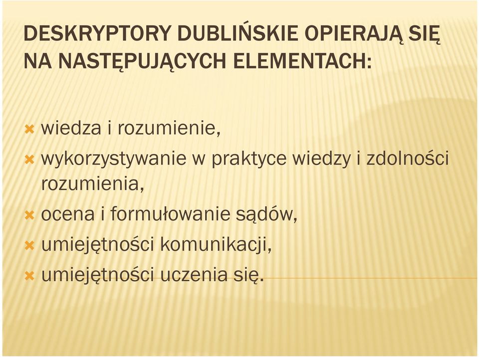 praktyce wiedzy i zdolności rozumienia, ocena i