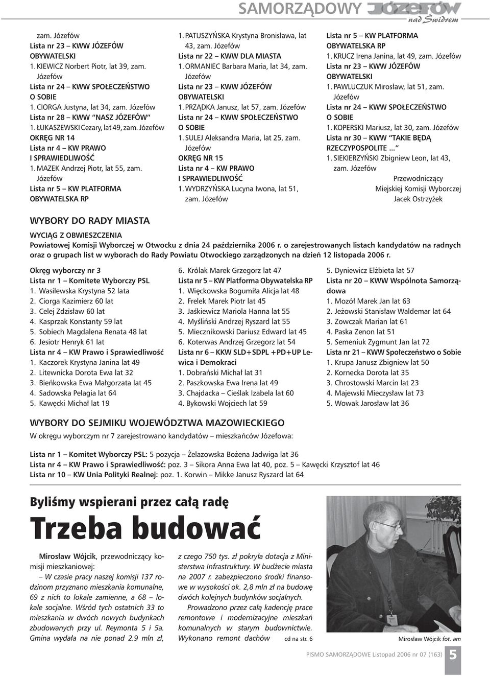 Pismo Samorządowe Listopad 2006 Nr 07 163 Pdf