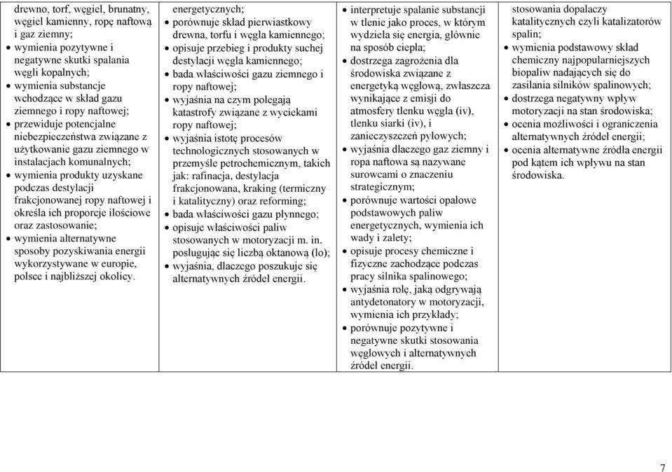 określa ich proporcje ilościowe oraz zastosowanie; wymienia alternatywne sposoby pozyskiwania energii wykorzystywane w europie, polsce i najbliższej okolicy.