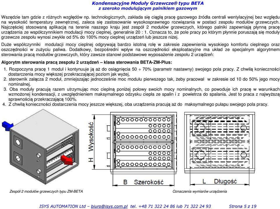 zespołu modułów grzewczych.