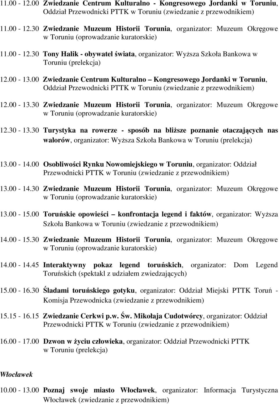 00 Zwiedzanie Centrum Kulturalno Kongresowego Jordanki w Toruniu, Oddział Przewodnicki PTTK w Toruniu (zwiedzanie 12.00-13.