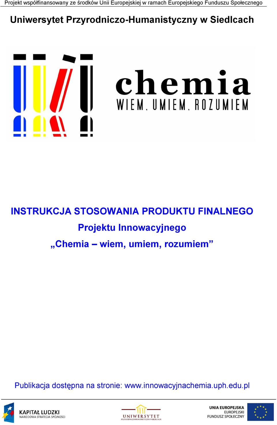 Innowacyjnego Chemia wiem, umiem, rozumiem