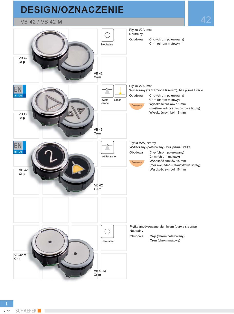 symboli 18 mm 81-7 Wytłaczane Płytka V2A, czarny Wytłaczany (polerowany), bez pisma Braille Obudowa (chrom polerowany) Wysokość znaków 15 mm