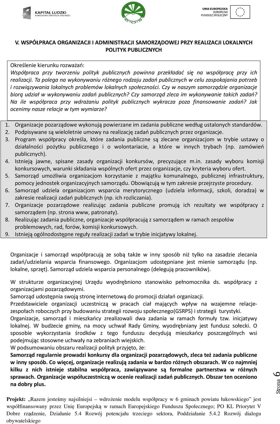 Czy w naszym samorządzie organizacje biorą udział w wykonywaniu zadań publicznych? Czy samorząd zleca im wykonywanie takich zadań?