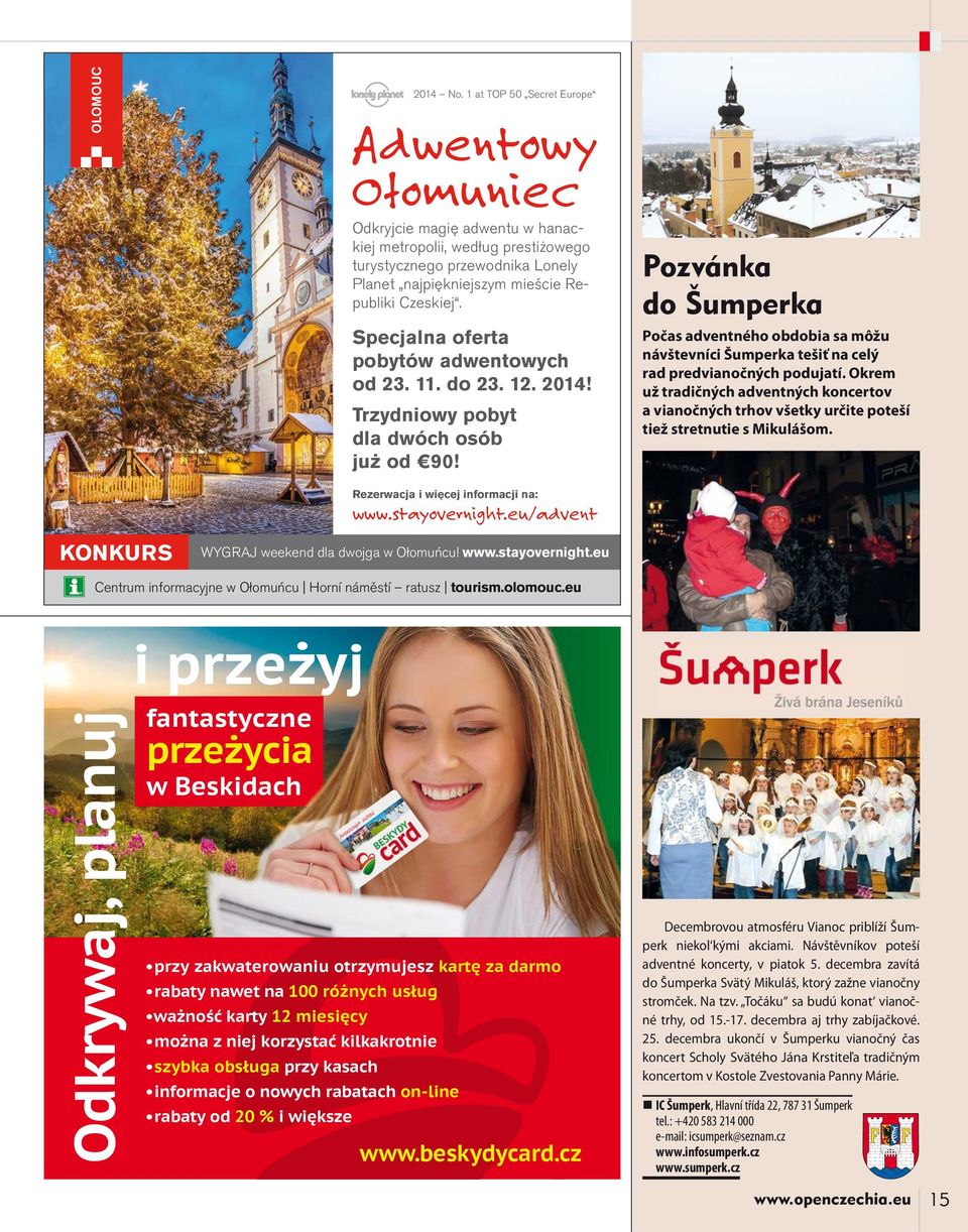 Specjalna oferta pobytów adwentowych od 23. 11. do 23. 12. 2014! Trzydniowy pobyt dla dwóch osób już od 90!