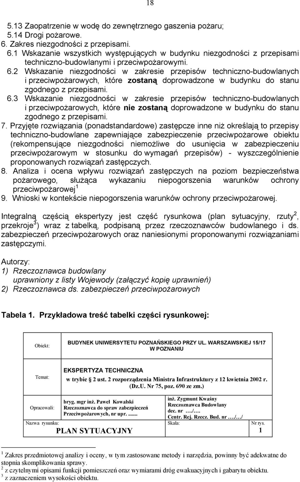 3 Wskazanie niezgodności w zakresie przepisów techniczno-budowlanych i przeciwpożarowych, które nie zostaną doprowadzone w budynku do stanu zgodnego z przepisami. 7.