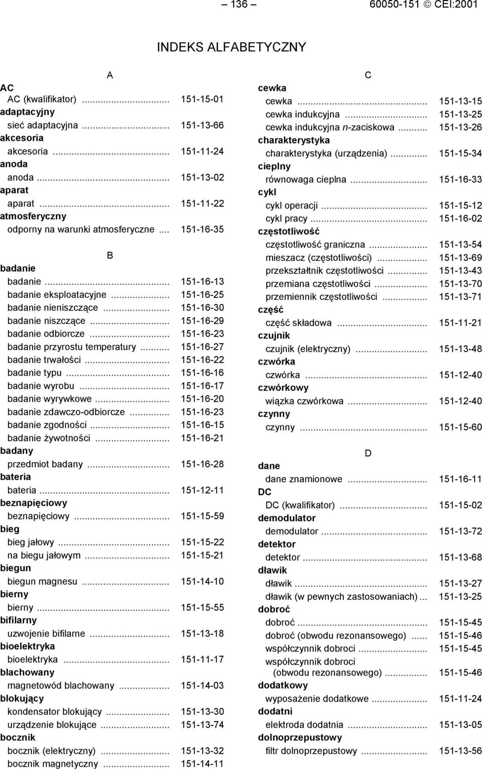 .. 151-16-29 badanie odbiorcze... 151-16-23 badanie przyrostu temperatury... 151-16-27 badanie trwałości... 151-16-22 badanie typu... 151-16-16 badanie wyrobu... 151-16-17 badanie wyrywkowe.