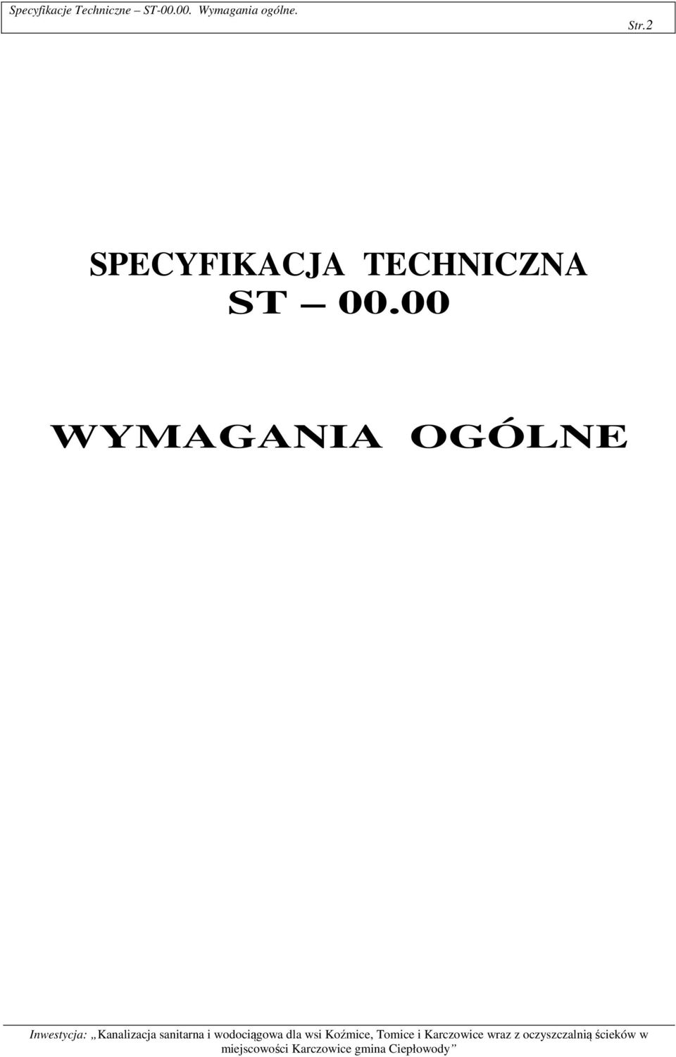 2 SPECYFIKACJA TECHNICZNA ST 00.