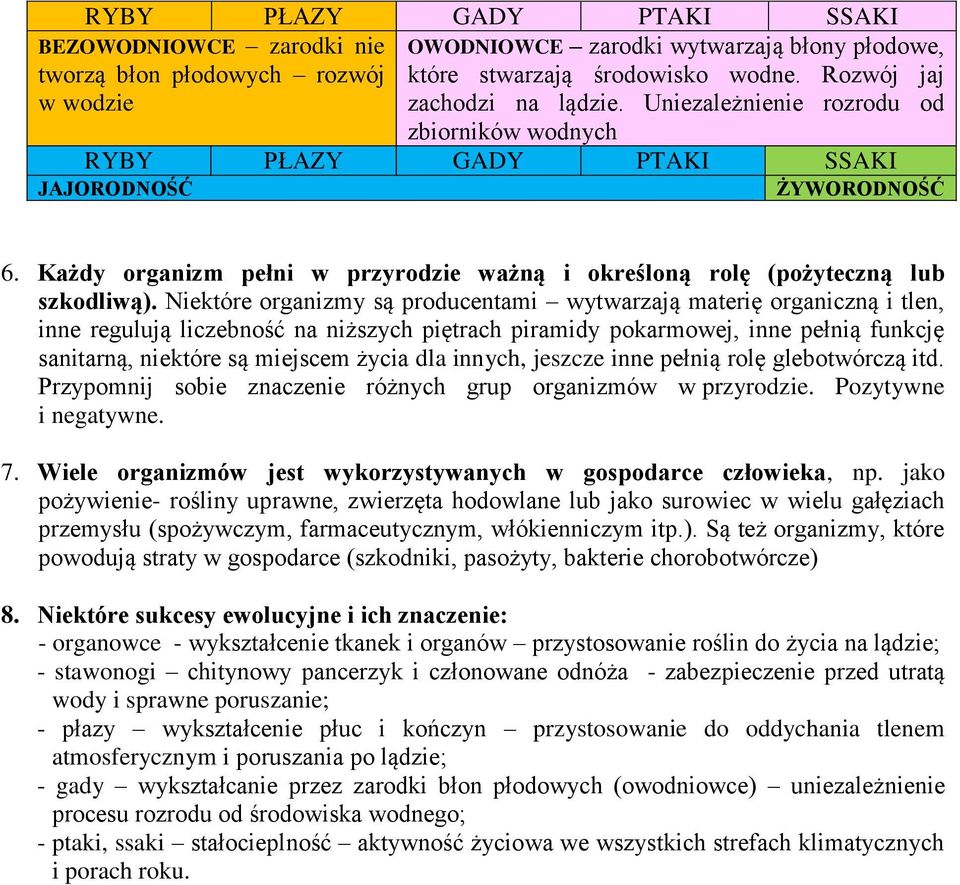 Każdy organizm pełni w przyrodzie ważną i określoną rolę (pożyteczną lub szkodliwą).