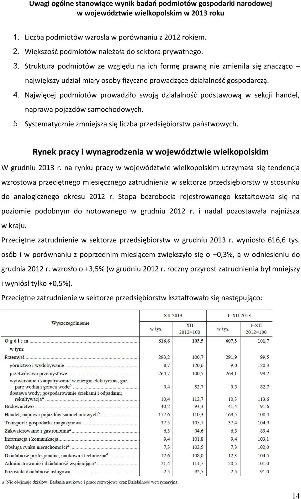 Najwięcej podmiotów prowadziło swoją działalność podstawową w sekcji handel, naprawa pojazdów samochodowych. 5. Systematycznie zmniejsza się liczba przedsiębiorstw państwowych.