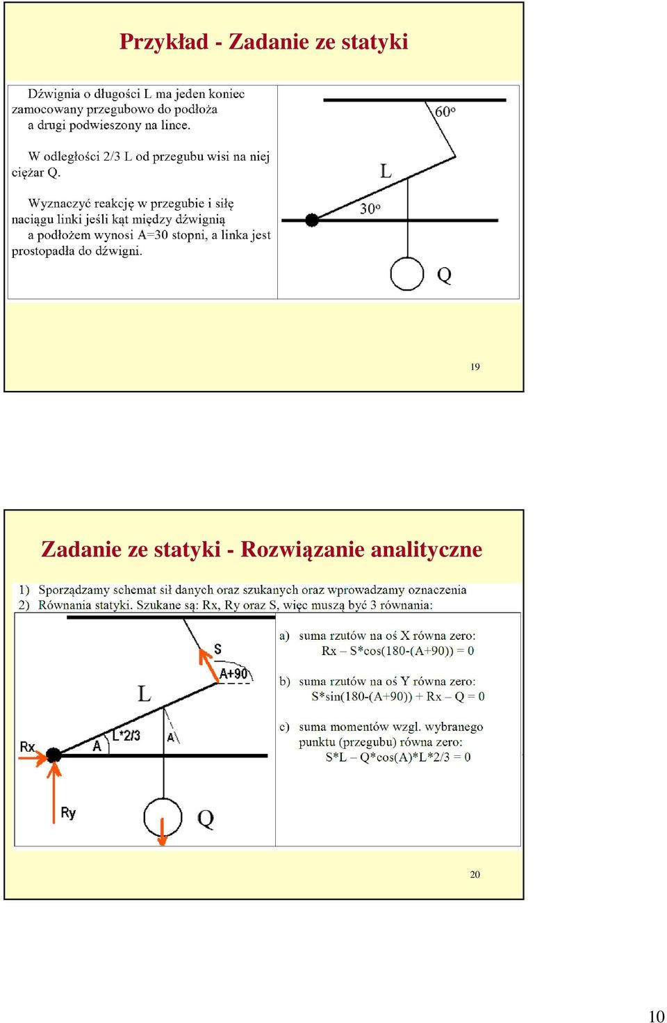 Zadanie ze statyki -