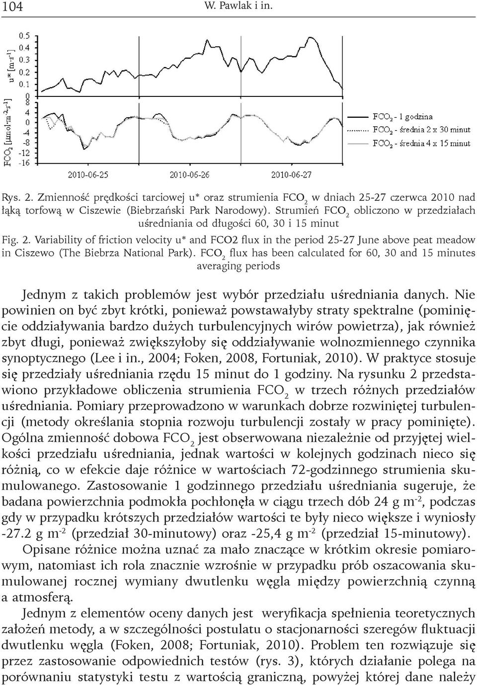 FCO 2 flux has been calculated for 60, 30 and 15 minutes averaging periods Jednym z takich problemów jest wybór przedziału uśredniania danych.