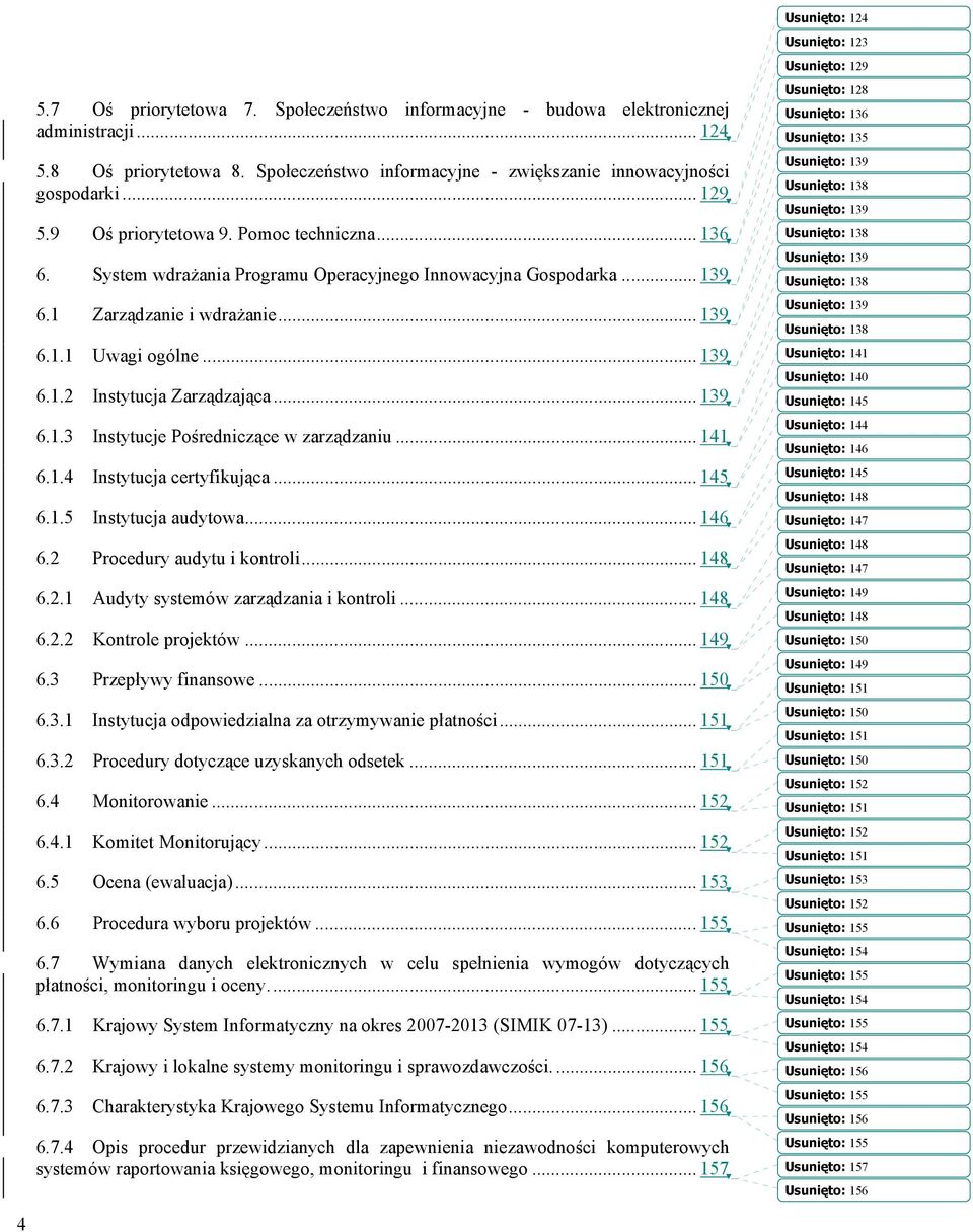 1 Zarządzanie i wdrażanie... 139 6.1.1 Uwagi ogólne... 139 6.1.2 Instytucja Zarządzająca... 139 6.1.3 Instytucje Pośredniczące w zarządzaniu... 141 6.1.4 Instytucja certyfikująca... 145 6.1.5 Instytucja audytowa.