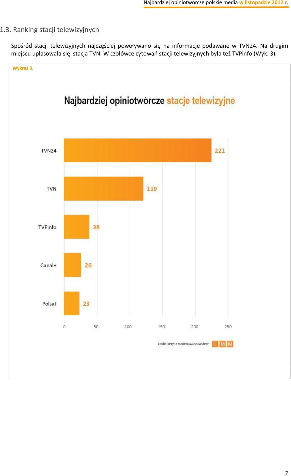 podawane w TVN24. Na drugim miejscu uplasowała się stacja TVN.