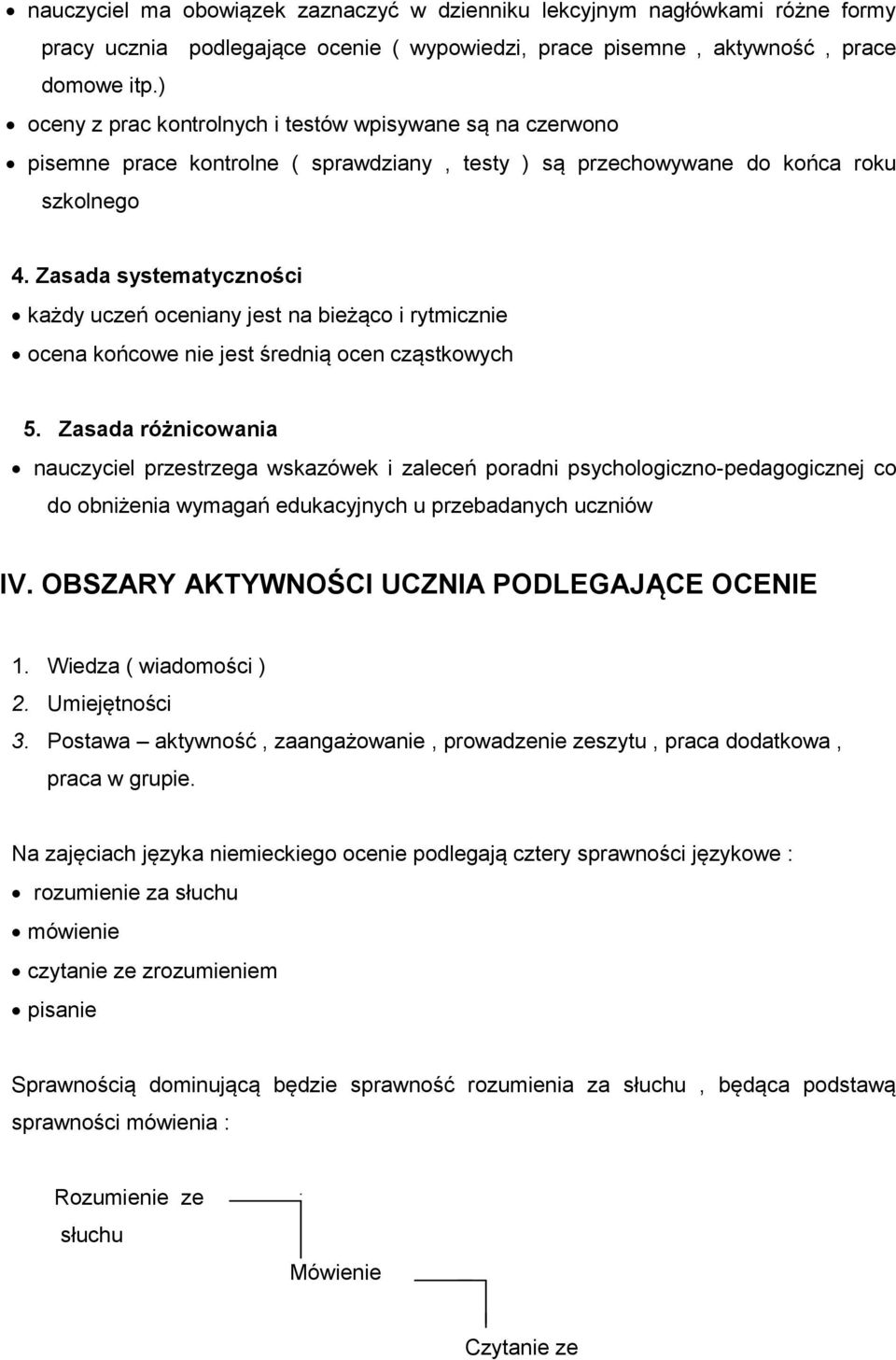 Zasada systematyczności każdy uczeń oceniany jest na bieżąco i rytmicznie ocena końcowe nie jest średnią ocen cząstkowych 5.
